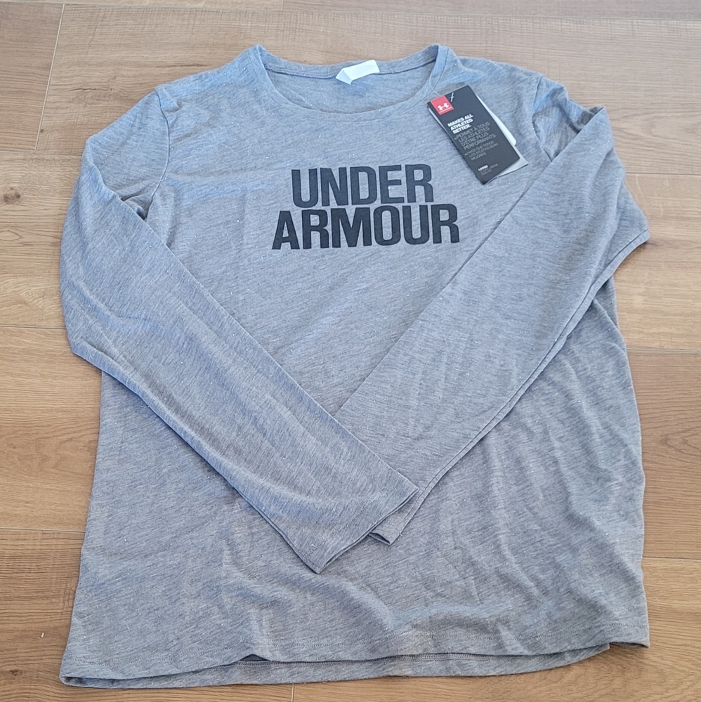 New Under Armour Youth Girls Long Sleeve Graphic Tee Top T-Shirt X-Large